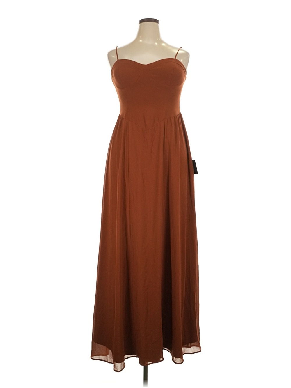 NWT Lulu's XL Rust Brown Strapless Maxi Dress